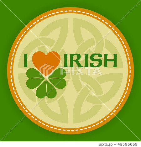 Vector St Patrick day irish logo labels icon  48596069