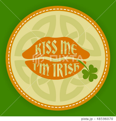 Vector St Patrick day irish logo labels icon  48596070