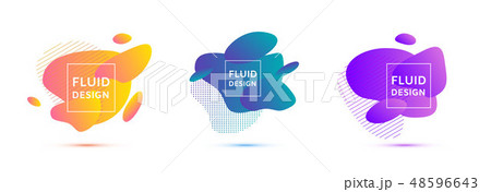 Set of colorful elements, gradient abstract shape 48596643