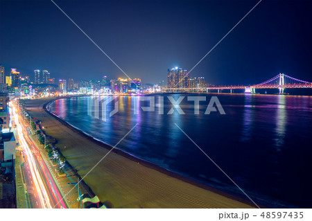 Gwangalli Beach in Busan, South Korea Gwangalli Beach in Busan, South Korea 48597435