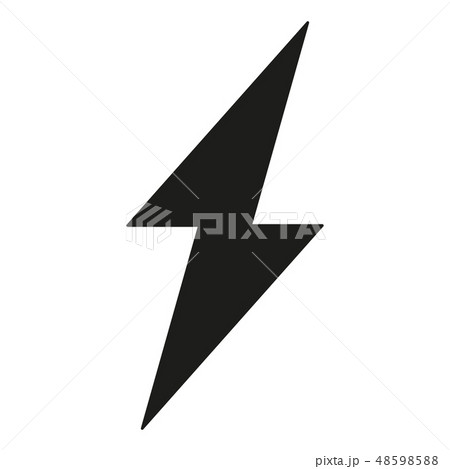 Black and white lightning symbol silhouette Black and white lightning symbol silhouette 48598588