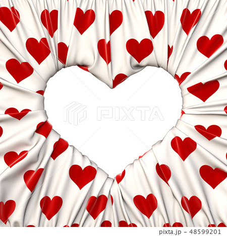 Fabric heart shaped picture frame. 3d rendering. Fabric heart shaped picture frame. 3d rendering. 48599201