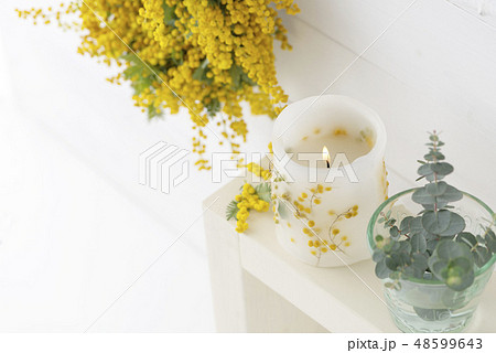 ミモザのキャンドル　ミモザのリース 48599643