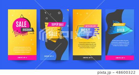 Set of Instagram stories sale banner background 48600322