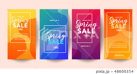 Trendy editable template spring sale banners for social networks stories 48600354