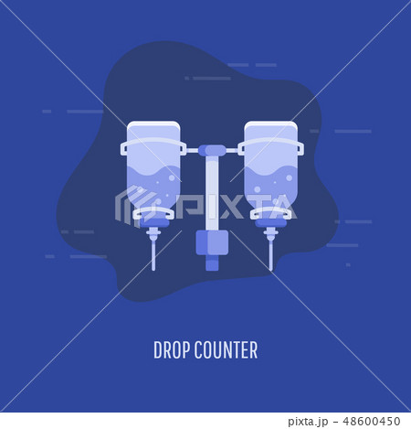 Medical drop counter in flat style. 48600450