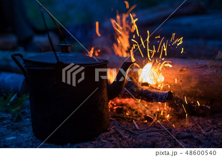 fire wood at night 48600540