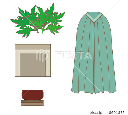 よもぎ蒸しで使うアイテムのイラスト 48601875