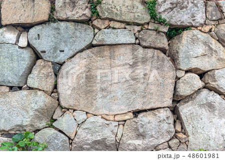 背景素材 萩城石垣 48601981