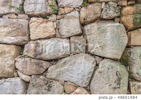 背景素材 萩城石垣 48601984