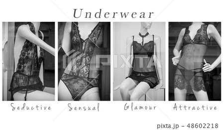 black sexy underwear - collage with text black sexy underwear - collage with text 48602218