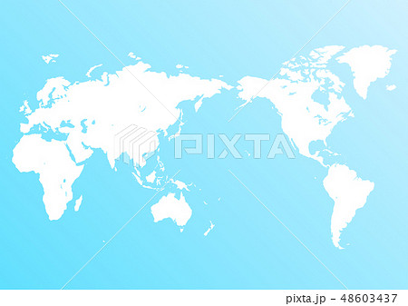 水色の背景グラデーションと白い世界地図のイラスト素材