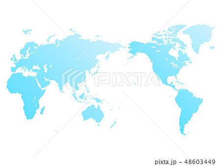 白色の背景と水色のグラデーション世界地図のイラスト素材