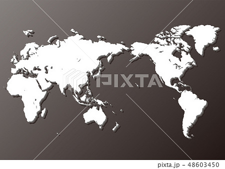 黒の背景グラデーションと白い世界地図のイラスト素材