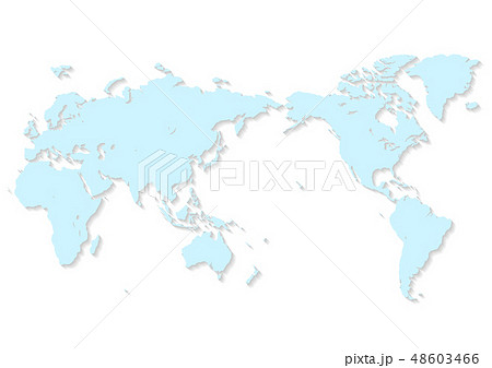 A World Map Of White Background And Light Blue Stock Illustration