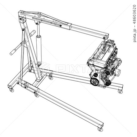 Engine hoist with engine outline 48603620