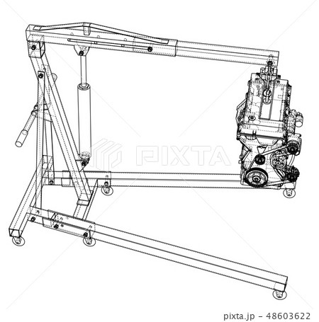 Engine hoist with engine outline 48603622
