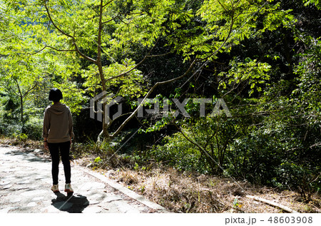 Asian woman hiking at the outdoor 48603908