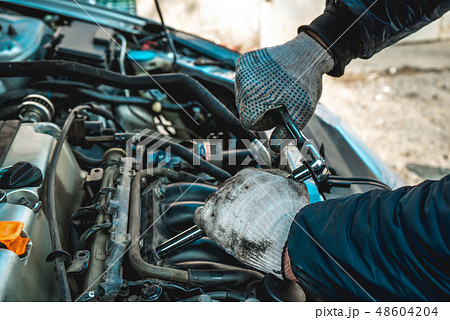 The photo of repair of the engine The photo of repair of the engine 48604204