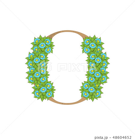 Wooden leaves letter O Wooden leaves letter O 48604652