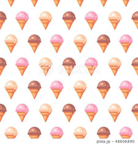 Various ice cream cones seamless pattern Various ice cream cones seamless pattern 48606890