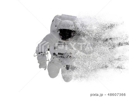 Space Astronaut particle disintegration isolated Space Astronaut particle disintegration isolated 48607366