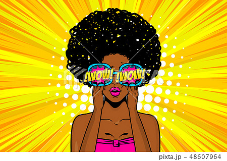 wow face woman pop art sale advertise 48607964