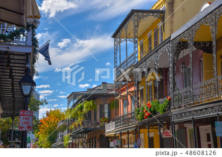 Typical houses in the French quarter, New Orleans 48608126