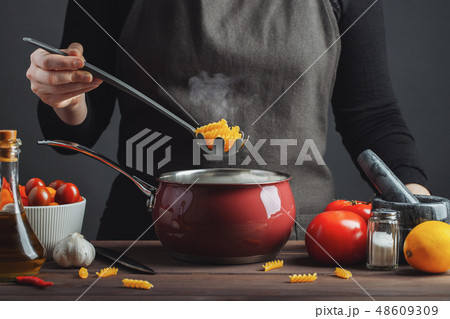 Chef preparing food. Chef preparing food. 48609309
