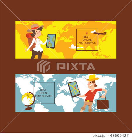 Tourist vector traveling people traveler man woman character sightseeing illustration backdrop Tourist vector traveling people traveler man woman character sightseeing illustration backdrop 48609427