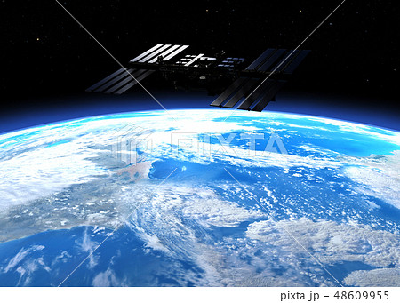 ISS国際宇宙ステーション　perming3DCGイラスト素材 48609955