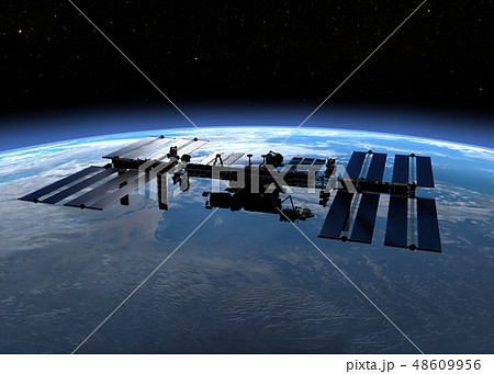 ISS国際宇宙ステーション　perming3DCGイラスト素材 48609956