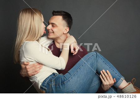 Portrait of a beautiful young couple. Portrait of a beautiful young couple. 48610126