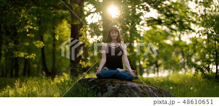 Meditation healthy life exercise concept.   48610651