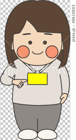 女性キャラクター入館証 女性キャラクター入館証 48610683