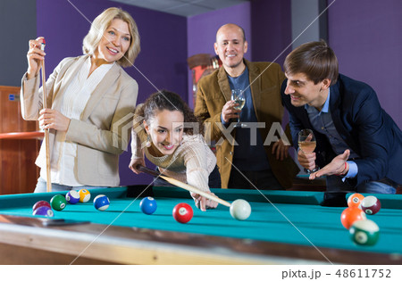 people having pool game people having pool game 48611752