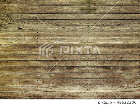 木目背景素材 / 色褪せたウッドデッキ風 木目背景素材 / 色褪せたウッドデッキ風 48622206