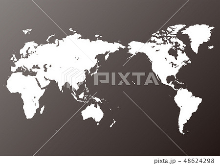 黒色の背景グラデーションと白い世界地図のイラスト素材