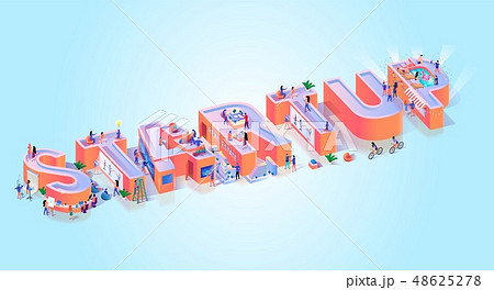 Startup Creative Business Idea Typography Banner Startup Creative Business Idea Typography Banner 48625278