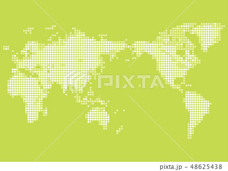 緑色の背景と白い丸いドット世界地図のイラスト素材