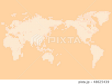 オレンジ色の背景と白い丸いドット世界地図のイラスト素材 オレンジ色の背景と白い丸いドット世界地図のイラスト素材