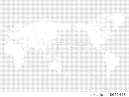 色の背景と白い丸いドット世界地図 48625443