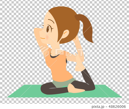 A woman doing yoga Pose of a pigeon A woman doing yoga Pose of a pigeon 48626006