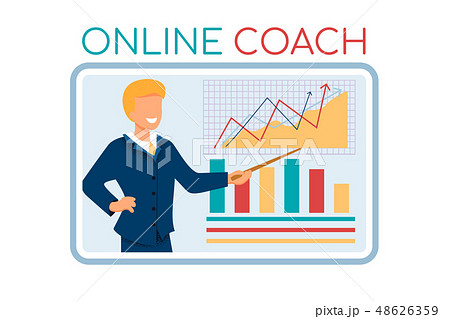 Online Coach. Lecturer on Screen Pointing on Graph 48626359