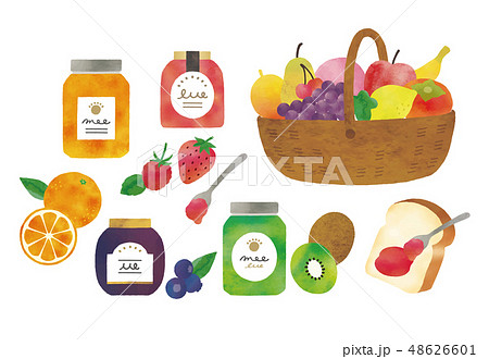 ジャムとフルーツ水彩 ジャムとフルーツ水彩 48626601