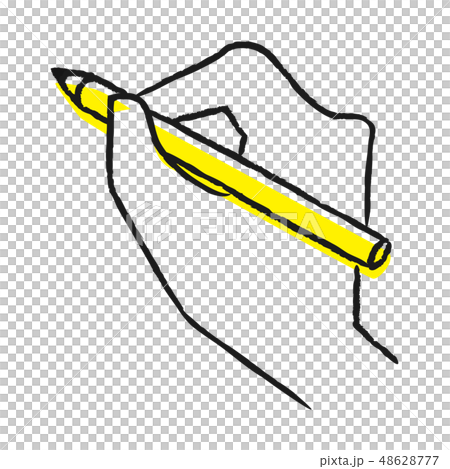 一隻手的例證有筆的。 48628777