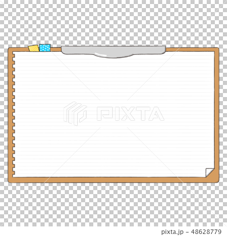 バインダーに挟んだメモ用紙の手書き風イラスト のイラスト素材