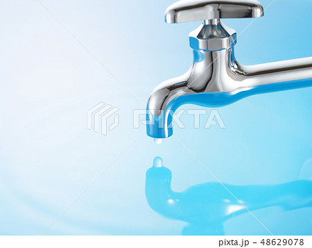 水道-蛇口の水滴 水道-蛇口の水滴 48629078
