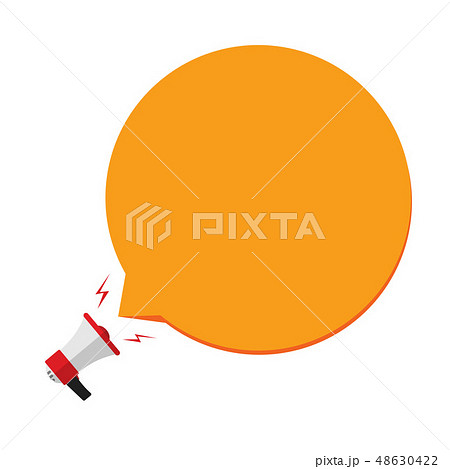 Megaphone with orange speech bubble template 48630422