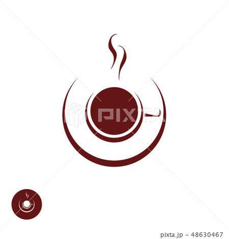 Coffee shop logo template with abstract steam Coffee shop logo template with abstract steam 48630467